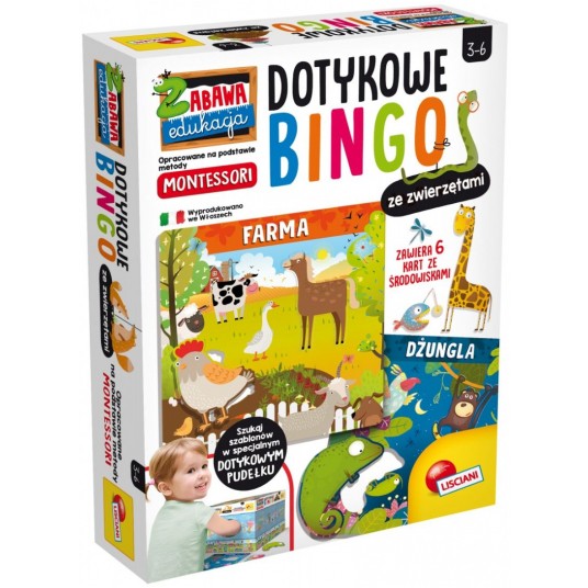 LISCIANI MONTESSORI DOTYKOWE BINGO ZE ZWIERZĘTAMI -zdjęcie numer 1