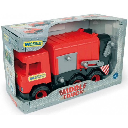 MIDDLE TRUCK 32113 ŚMIECIARKA CZERWONA WADER -zdjęcie numer 1