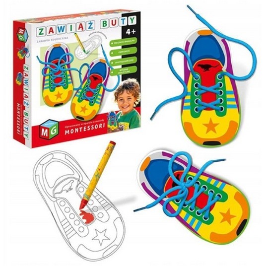 MONTESSORI ZABAWKA EDUKACYJNA - ZAWIĄŻ BUTY -zdjęcie numer 1