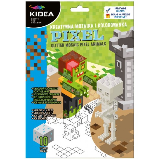 MOZAIKA I KOLOROWANKA KREATYWNA KIDEA PIXEL -zdjęcie numer 1
