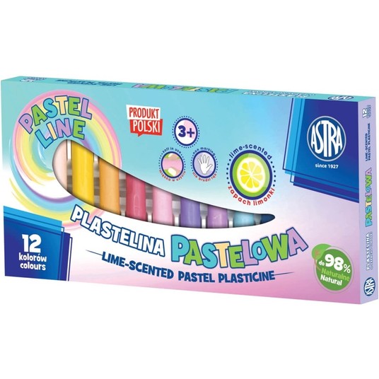 PLASTELINA 12 KOL PASTELOWA LIMONKOWA ASTRA -zdjęcie numer 1
