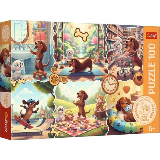 PUZZLE 100 EL TREFL DŁUGI DZIEŃ JAMNIKA -zdjęcie numer 1