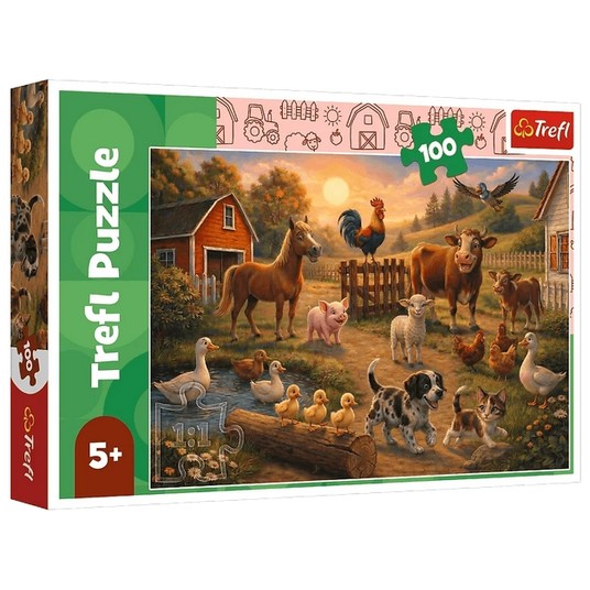 PUZZLE 100 EL TREFL PRZYJACIELE ZE WSI -zdjęcie numer 1