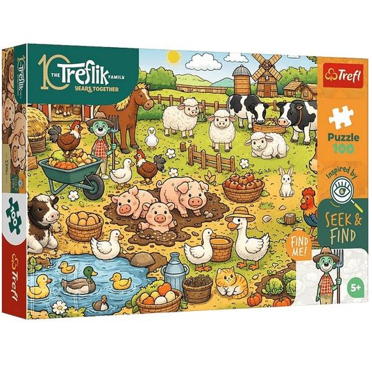 PUZZLE 100 EL TREFL SEEK&FIND WIEŚ -zdjęcie numer 1