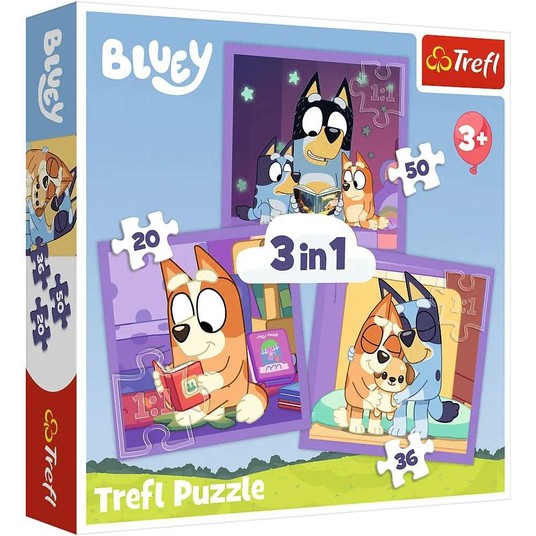 PUZZLE 3w1 TREFL POZNAJ BLUEY -zdjęcie numer 1