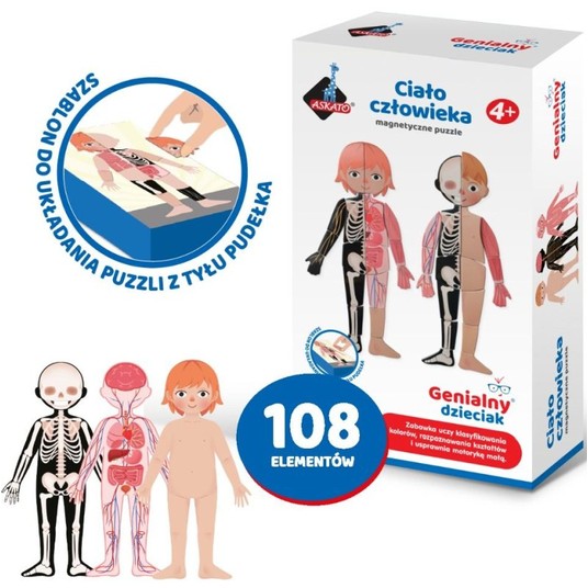 PUZZLE MAGENTYCZNE CIAŁO CZŁOWIEKA 108 EL - ASKATO -zdjęcie numer 1