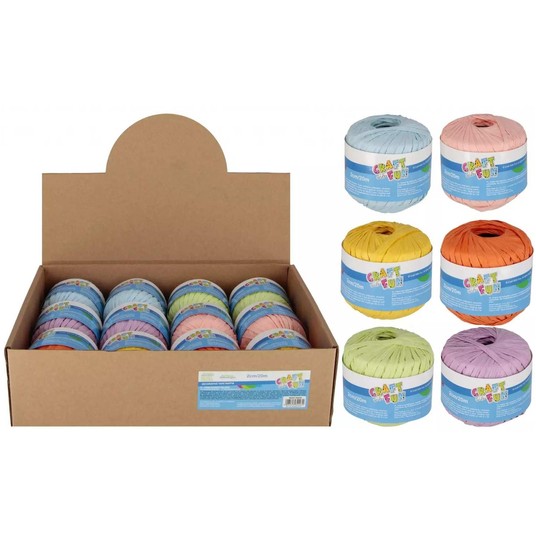 RAFIA 20M NA SZPULI MIX PASTEL -zdjęcie numer 1