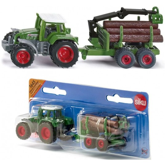 SIKU 1645 TRAKTOR Z LEŚNĄ PRZYCZEPĄ -zdjęcie numer 1
