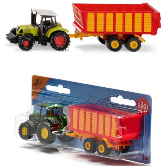 SIKU 1650 TRAKTOR CLAAS Z PRZYCZEPĄ SILAGE -zdjęcie numer 1