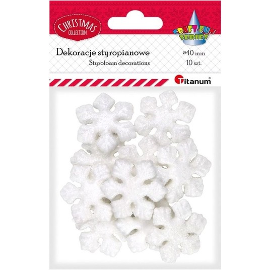 ŚNIEŻYNKI STYROPIANOWE BIAŁE 4CM 10 SZT. -zdjęcie numer 1