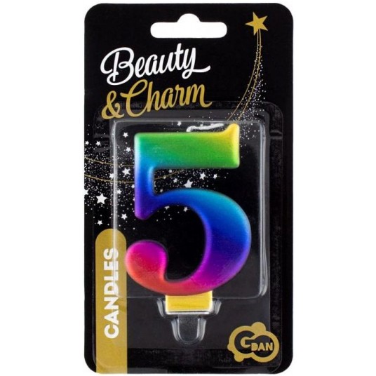 ŚWIECZKA GALAXY CYFERKA 5 -zdjęcie numer 1