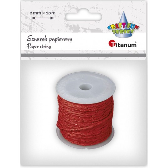 SZNUREK PAPIEROWY 10M CZERWONY -zdjęcie numer 1