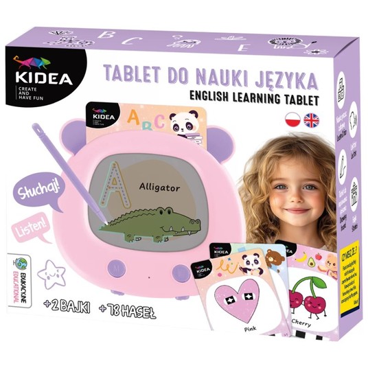TABLET DO NAUKI JĘZYKA ANGIELSKIEGO RÓŻOWY KIDEA -zdjęcie numer 1