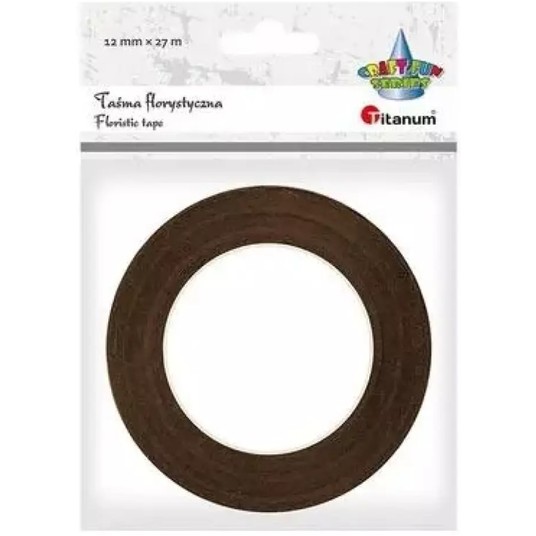 TAŚMA FLORYSTYCZNA 12MM/27 M BRĄZOWA -zdjęcie numer 1