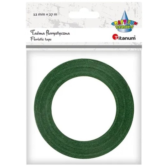 TAŚMA FLORYSTYCZNA 12MM/27 M ZIELONA -zdjęcie numer 1