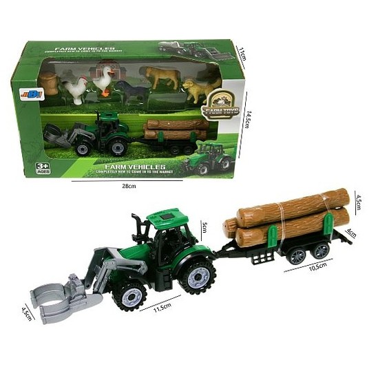 TRAKTOR PRZYCZEPĄ Z AKCESORIAMI + 5 ZWIERZĄT -zdjęcie numer 1