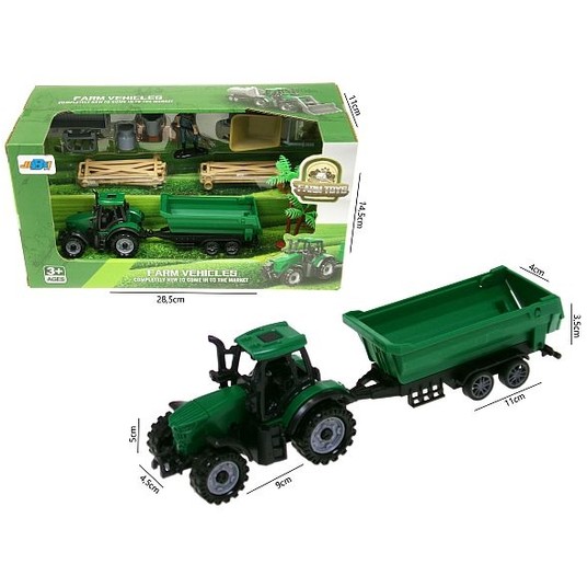 TRAKTOR Z PRZYCZEPĄ Z AKCESORIAMI + LUDZIK -zdjęcie numer 1