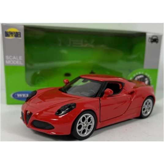 WELLY NEX 1:34-39 ALFA ROMEO 4C CZERWONY -zdjęcie numer 1