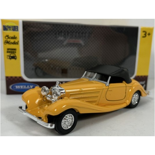 WELLY OLD 1:34-39 MERCEDES - BENZ 500K ŻÓŁTY -zdjęcie numer 1