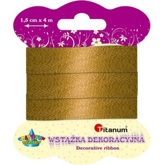 WSTĄŻKA METALIZOWANA 1,5CM 4M ZŁOTA -zdjęcie numer 1