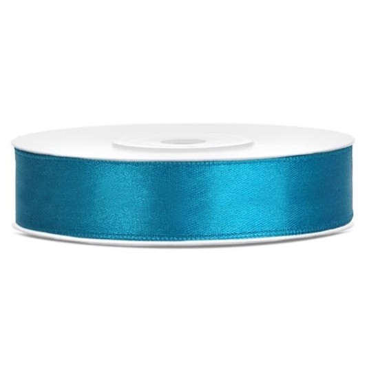 WSTĄŻKA SATYNOWA 12MM 25M TURKUSOWA -zdjęcie numer 1