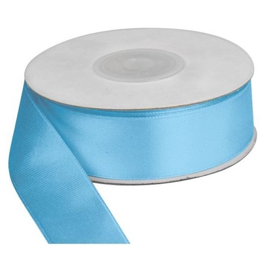 WSTĄŻKA SATYNOWA 25MM/25M BŁĘKITNA -zdjęcie numer 1