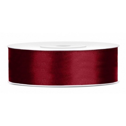 WSTĄŻKA SATYNOWA 25MM 25M BORDO -zdjęcie numer 1