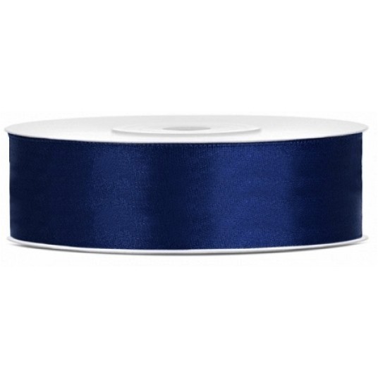 WSTĄŻKA SATYNOWA 25MM/25M GRANATOWA -zdjęcie numer 1