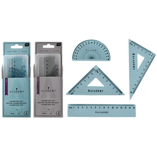 ZESTAW GEOMETRYCZNY 15CM W ETUI ACADEMY INTERDRUK -zdjęcie numer 1