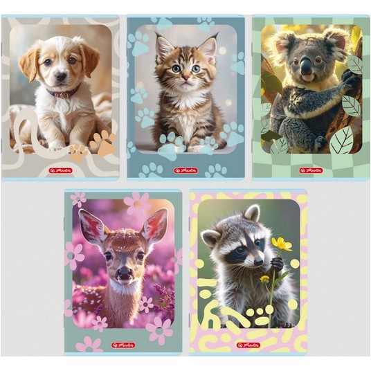 ZESZYT A5 16 3-LINIA KOLOROWA ANIMALS HERLITZ -zdjęcie numer 1