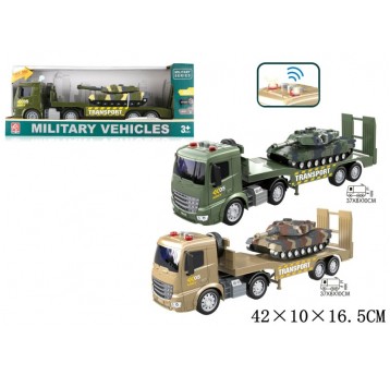 AUTO WOJSKOWE LAWETA Z CZOŁGIEM ŚW. DŹW.