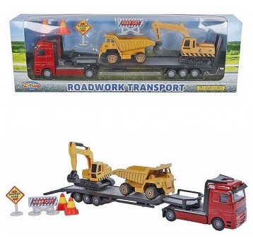 AUTOTRANSPORTER Z DWOMA POJAZDAMI BUDOWALNYMI