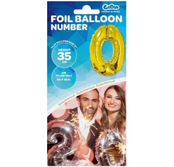BALON FOLIOWY 35CM CYFRA ZŁOTA 0