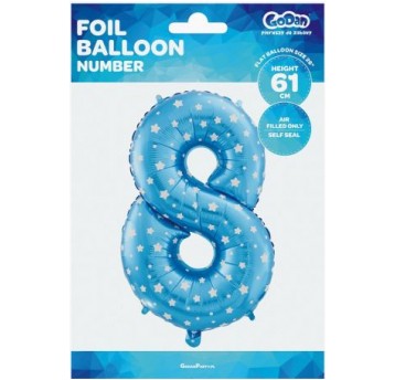BALON FOLIOWY 61CM CYFRA NIEBIESKA 8