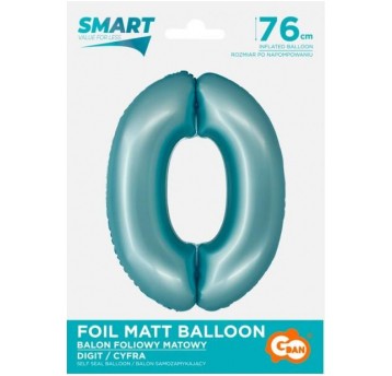 BALON FOLIOWY 76CM NIEBIESKA CYFRA 0