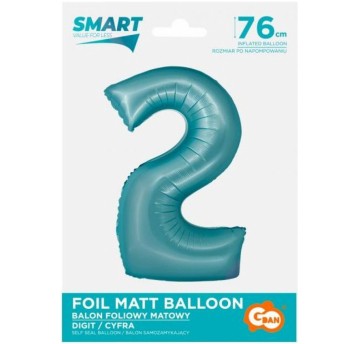 BALON FOLIOWY 76CM NIEBIESKA CYFRA 2