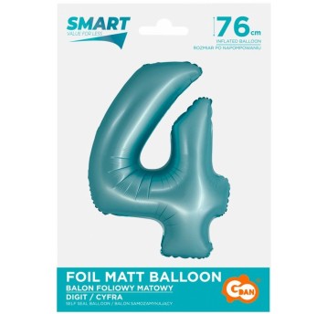 BALON FOLIOWY 76CM NIEBIESKA CYFRA 4