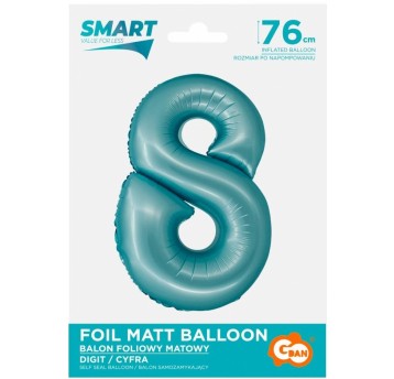BALON FOLIOWY 76CM NIEBIESKA CYFRA 8