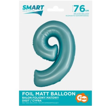 BALON FOLIOWY 76CM NIEBIESKA CYFRA 9