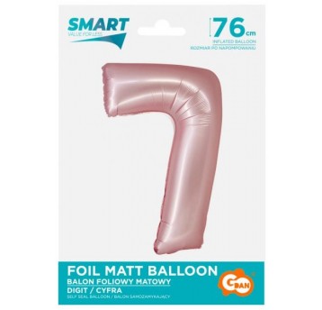 BALON FOLIOWY 76CM RÓŻOWY JASNY CYFRA 7