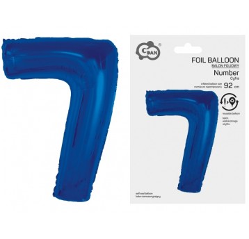 BALON FOLIOWY 92CM NIEBIESKI CYFRA 7