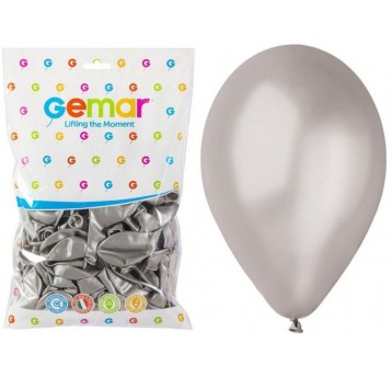 BALON GEMAR METALIK 10" GM90/38 SREBRNY
