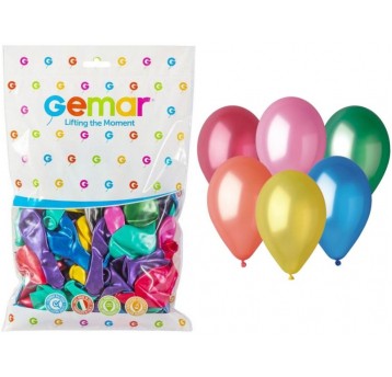 BALON GEMAR METALIK 10" GM90/82/100 RÓŻNOKOLOROWY