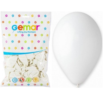 BALON GEMAR PASTEL 10" G90/01 BIAŁY