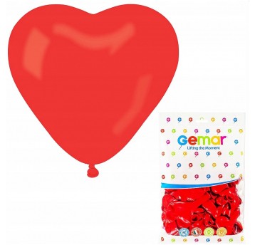 BALON PASTEL CR/05/50 SERCE CZERWONE 25CM