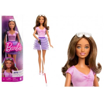 BARBIE LALKA FASHIONISTA FIOLETOWA SPÓDNICA HRH17
