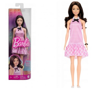 BARBIE LALKA FASHIONISTA RÓŻOWA KRATKA HRH21