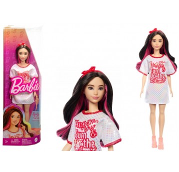 BARBIE LALKA FASHIONISTAS SUKIENKA W KROPKI HRH12
