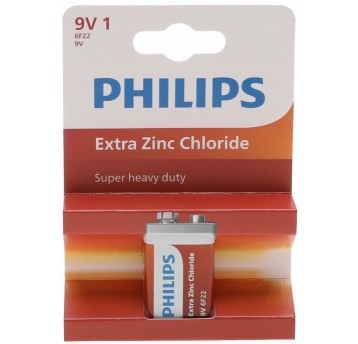 BATERIA 9V 6F22 EXTRA ZINC CHLORIDE PHILIPS