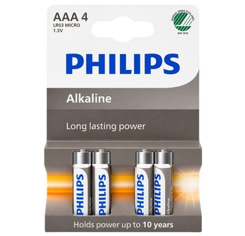 BATERIA LR03/4BP ALKALINE PHILIPS